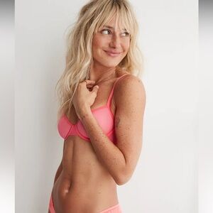 NWT Aerie - Smoothez Mesh Unlined Balconette Bra in Tropadelic Pink